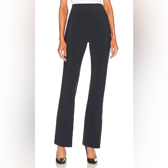 Norma Kamali Pants - Norma Kamali Pewter Gray Boot Cut High Rise Slinky Pants Size XS